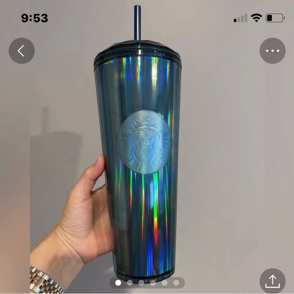 Starbucks Ocean Dome Kaleidoscope Cup Iridescent Prism Cold Tumbler 24oz NWT - Picture 1 of 6